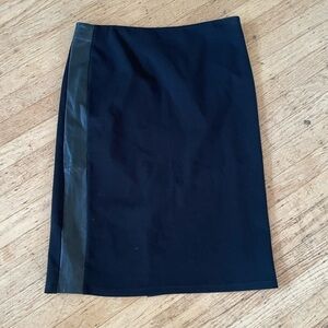 Eileen Fisher ponte pencil skirt with leather trim
